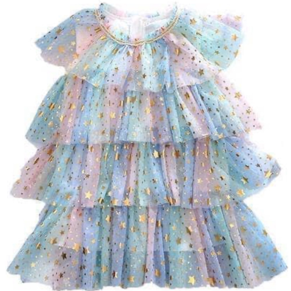 Pastel Stars Dress - Size 2T/3T